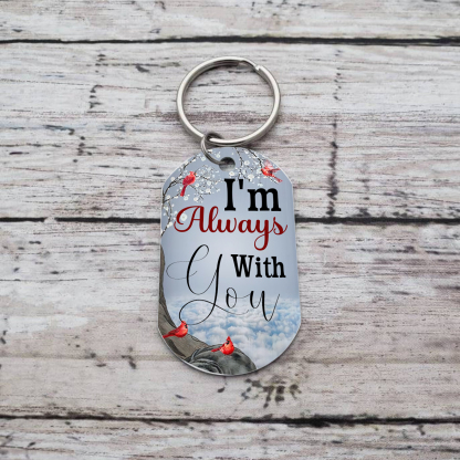 Cardinal Memorial Keychain Custom Photo Keyring Commemorate Deceased Loved Ones -  I'm Always With You-Jessemade AU