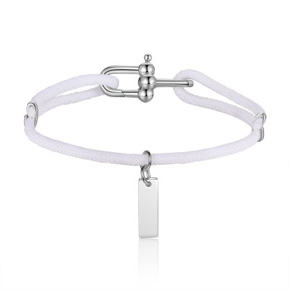 Custom 1 Name Bracelet Adjustable Bracelet Black/White Bracelet Personalised Gift for Him/Her-Jessemade AU