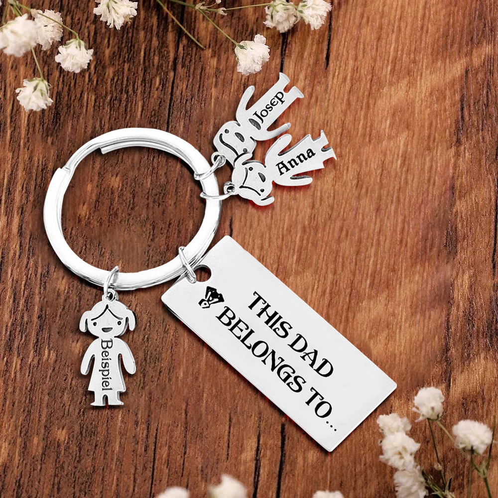 3 Names-Personalised 3 Children's Name Keychain Gift for Mum Dad-Jessemade AU