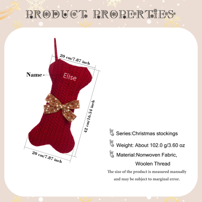 Personalised Christmas Stockings Ornaments Dog Bone Christmas Stockings Custom 1 Name Gifts for Family Friends-Jessemade AU