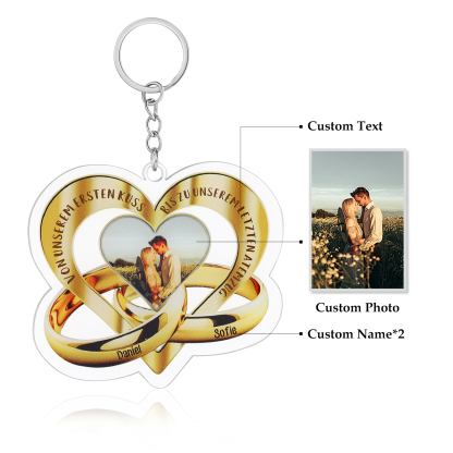 Personalised Acrylic Couple Keychain Customised Name & Text & Photo Keychain Valentine's Day Gift for Couples-Jessemade AU