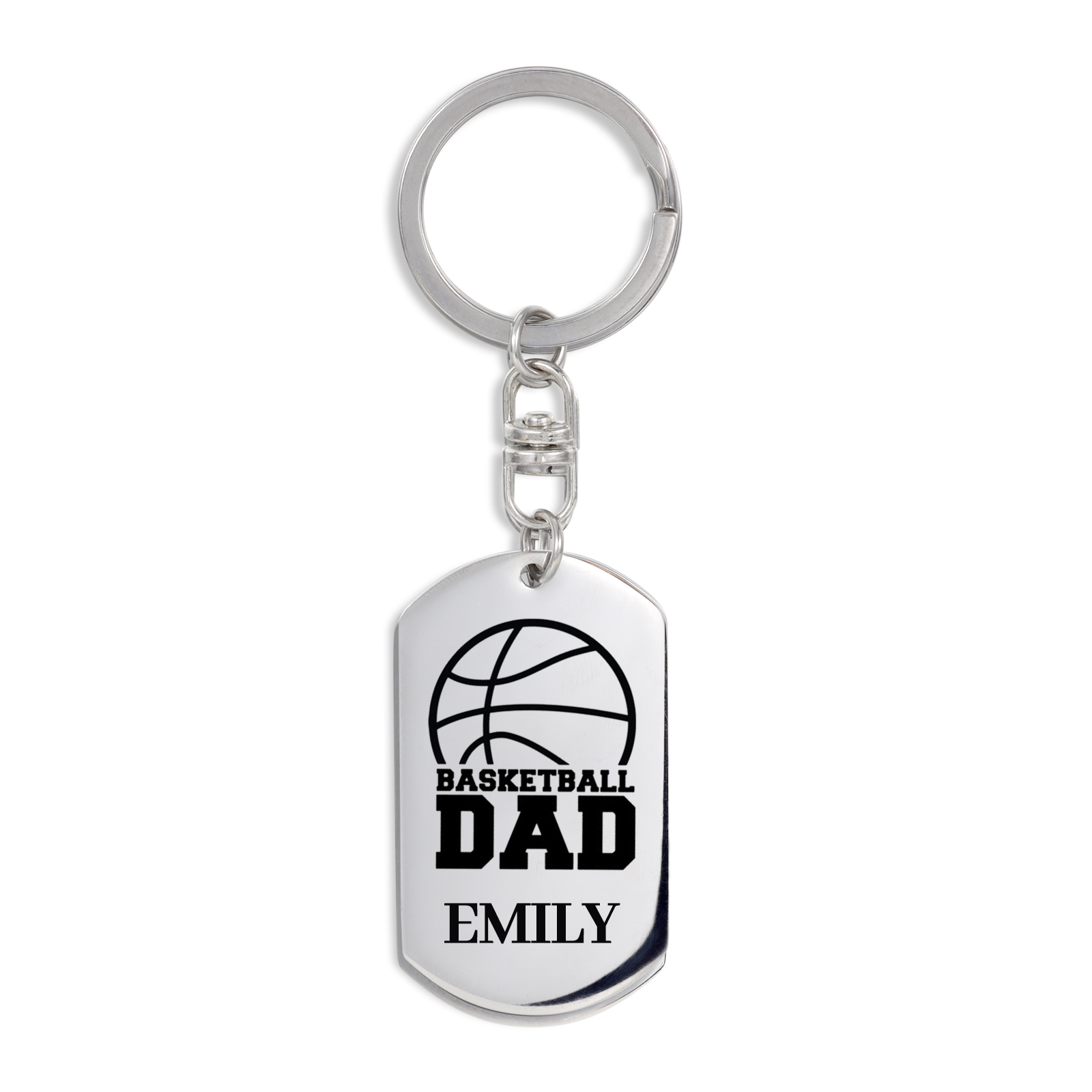 Custom Photo Keyring Engrave Name Father's Day Gifts for Basketball Lover-Jessemade AU