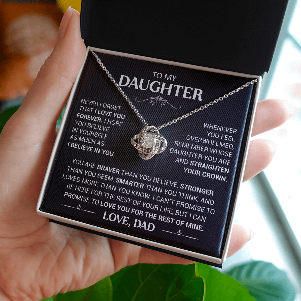 To My Daughter Love Knot Necklace Dad to Daughter Necklace Special Birthday Gift for Her - Never Forget That I Love You Forever-Jessemade AU