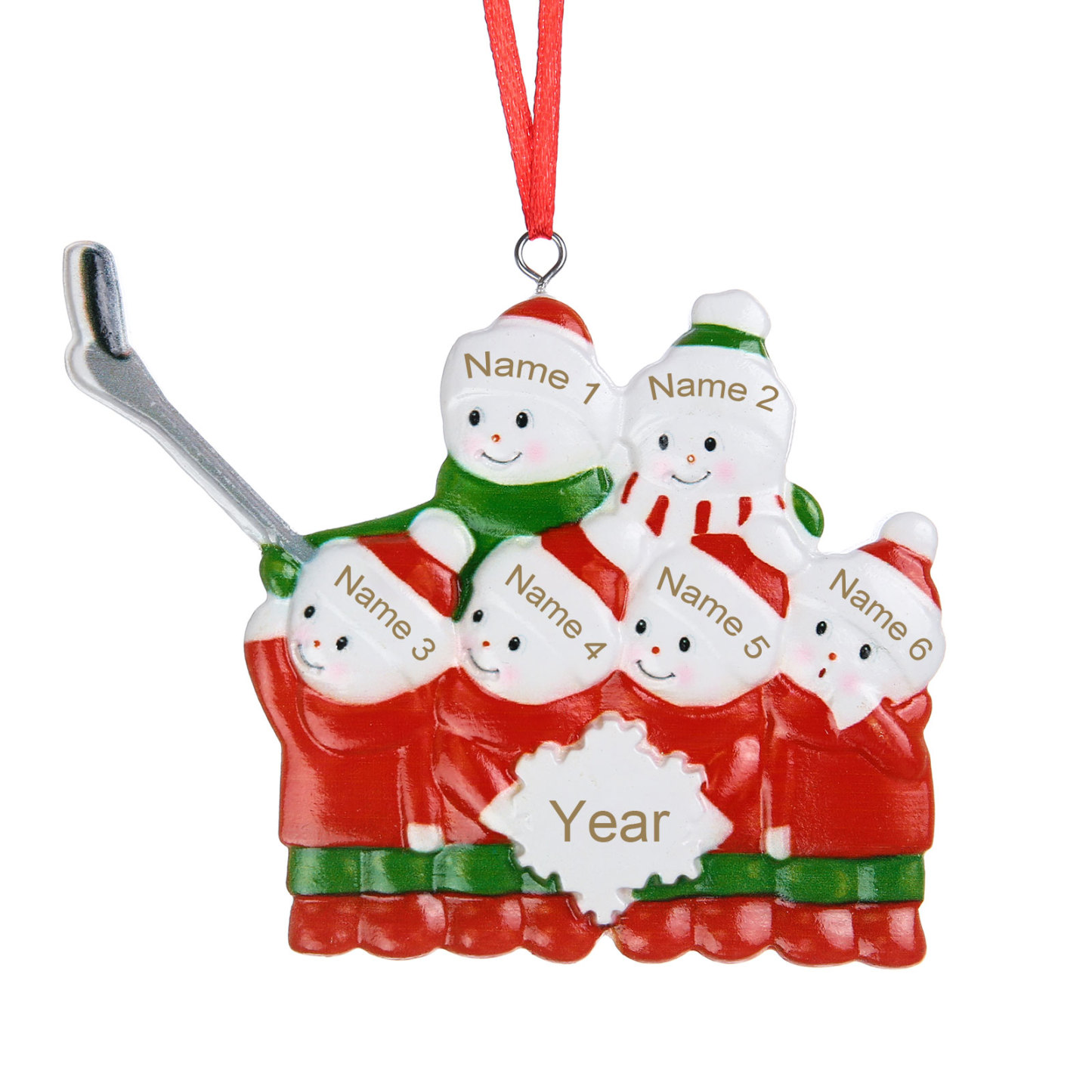 6 Names - Personalised Resin Christmas Ornaments Customised Name & Year Xmas Decor Gifts for Family Friends-Jessemade AU