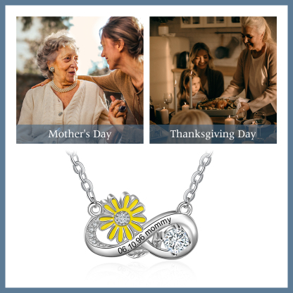 Personalised April Birthflower Necklace With Birthstone Gift For Women-Jessemade AU