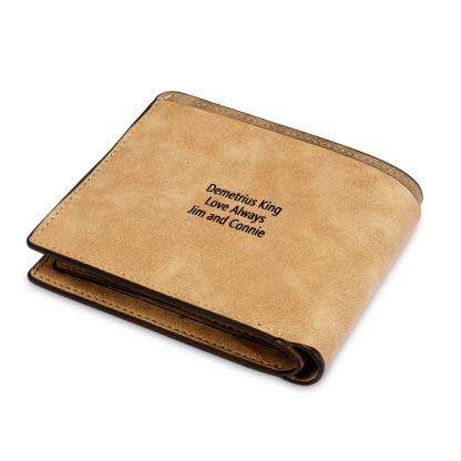 Personalised Leather Wallet Engraved Photo Short Purse Folding Wallet Gifts For Men-Jessemade AU