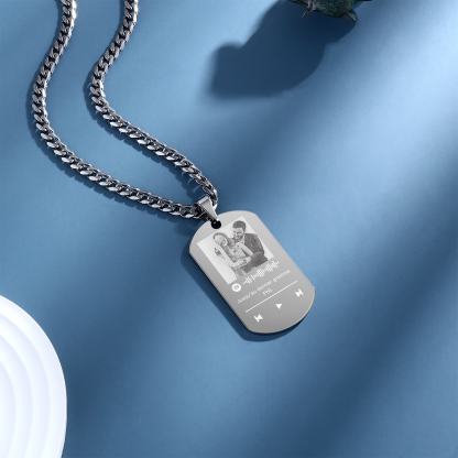 Personalised Spotify Code Tag Necklace Custom Spotify Scan Code Tag Necklace-Jessemade AU