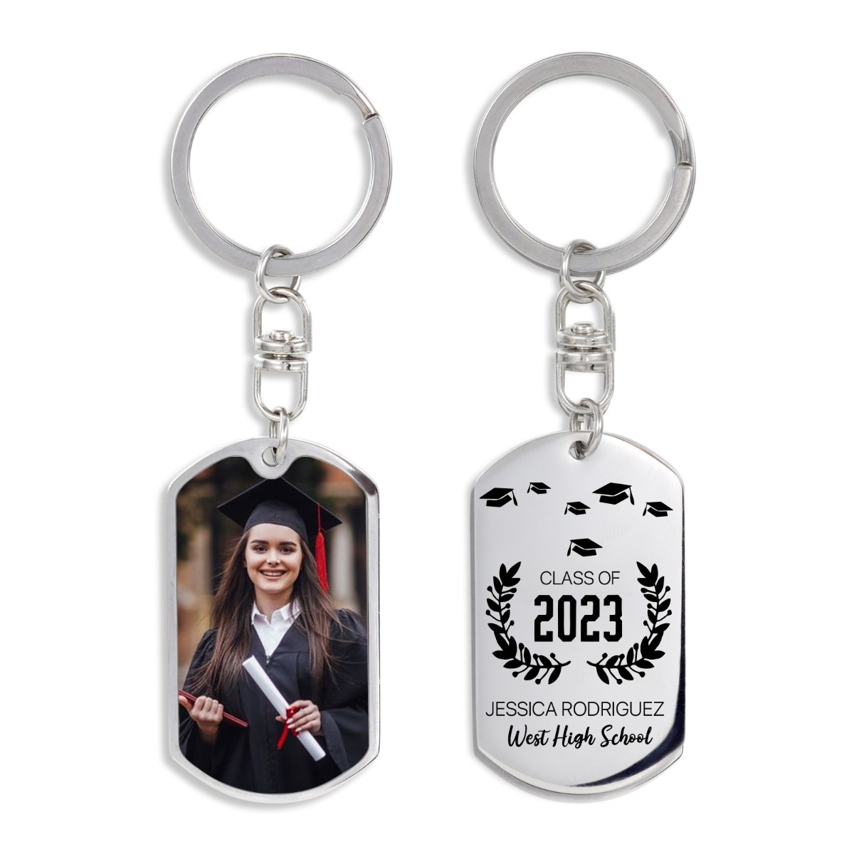 Personalised Photo Keychain Class of 2024 Graduation Keyring