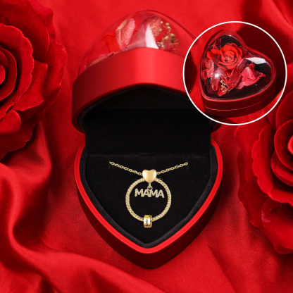 1 Name - Personalised Mama Circle Pendant Necklace Custom Name & Birthstone Necklace Mother's Day Gifts-Jessemade AU