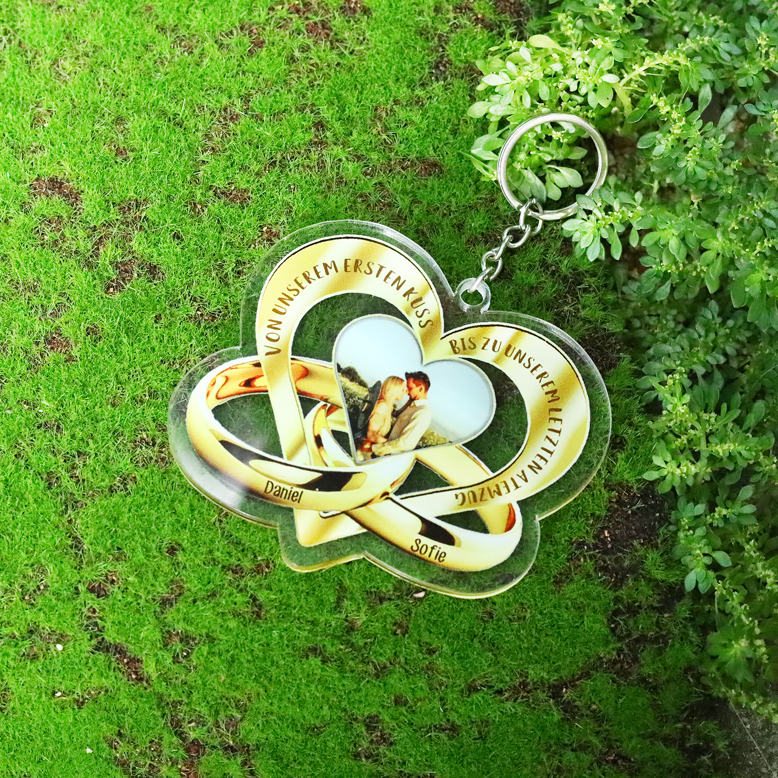 Personalised Acrylic Couple Keychain Customised Name & Text & Photo Keychain Valentine's Day Gift for Couples-Jessemade AU