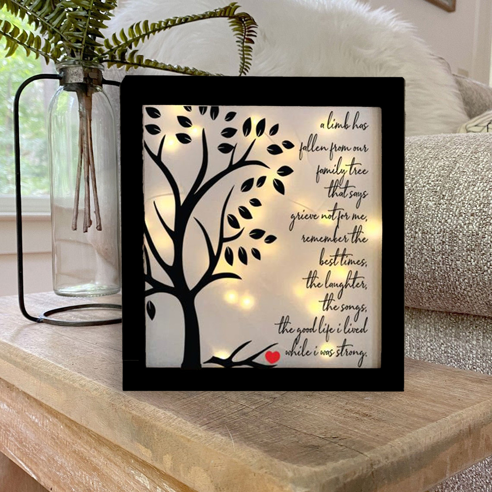 Tree of Life Frame A Limb Has Fallen Lighted Shadow Box Memorial Gifts-Jessemade AU
