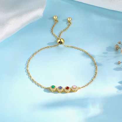 Personalised Women's Bracelet Customised 4 Birthstones Bracelets Birthday Mother's Day Gift for Her-Jessemade AU