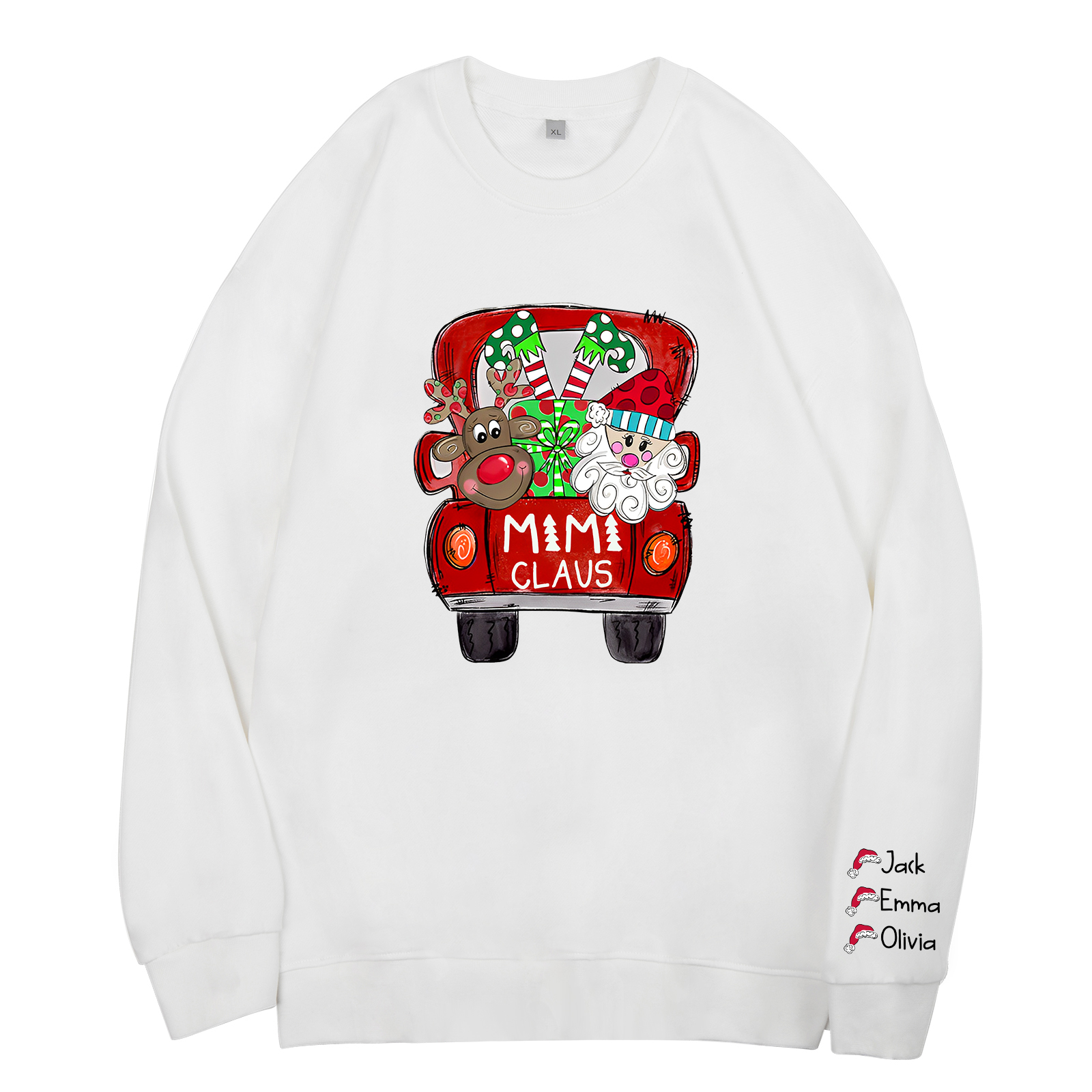 3 Names - Personalised Christmas Sweatshirt Custom Name & Text Sweatshirt Mimi Claus Sweatshirt Gift for Family -Jessemade AU