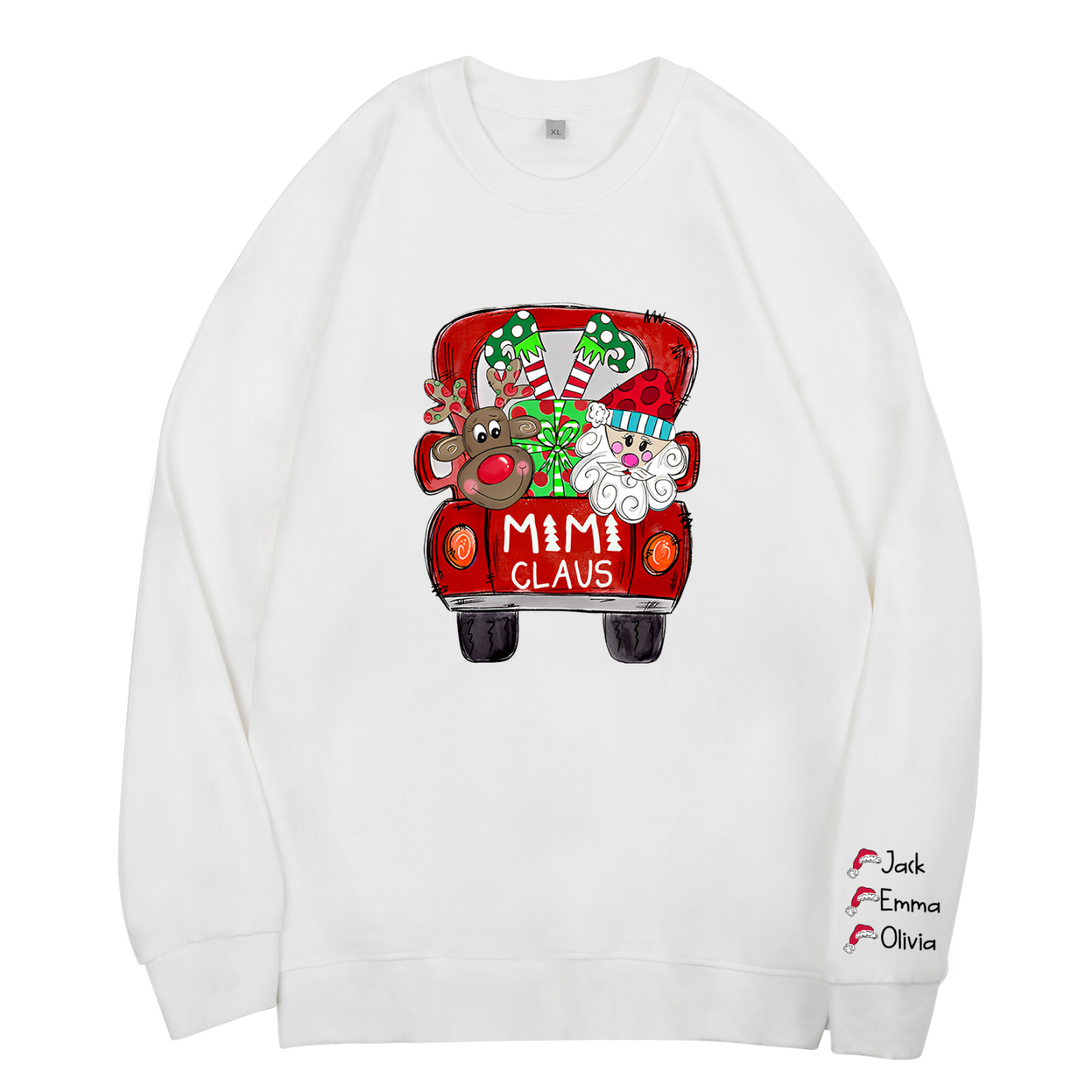 3 Names - Personalised Christmas Sweatshirt Custom Name & Text Sweatshirt Mimi Claus Sweatshirt Gift for Family -Jessemade AU