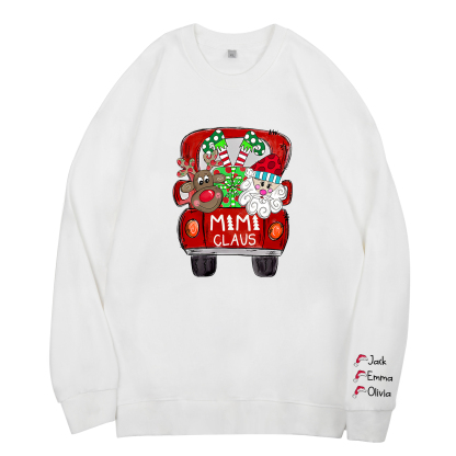 3 Names - Personalised Christmas Sweatshirt Custom Name & Text Sweatshirt Mimi Claus Sweatshirt Gift for Family -Jessemade AU