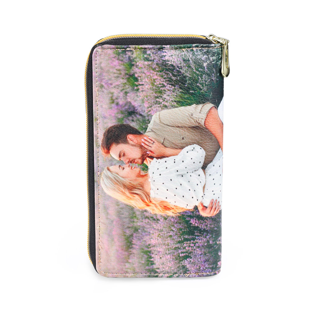 Personalised Photo Wallet Engraved Photo Long Purse Zip Wallet Gifts For Her-Jessemade AU