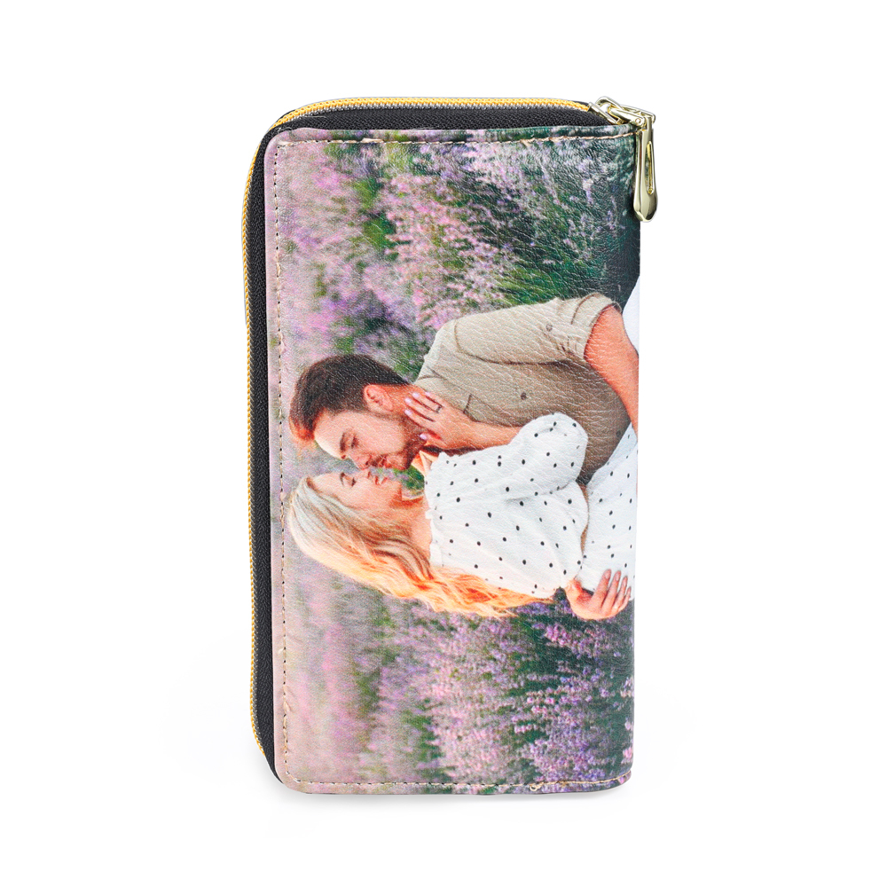 Personalised Photo Wallet Engraved Photo Long Purse Zip Wallet Gifts For Her-Jessemade AU