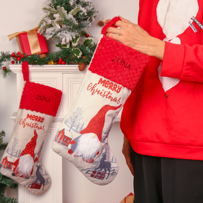 Personalised Christmas Stocking Ornaments Custom 1 Name Santa Claus Socks Gifts for Family Friends-Jessemade AU