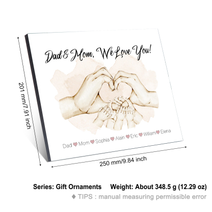 Personalised Heart Holding Hands Picture Board Custom 7 Names Family Keepsake Wood Signs Photo Frame-Jessemade AU