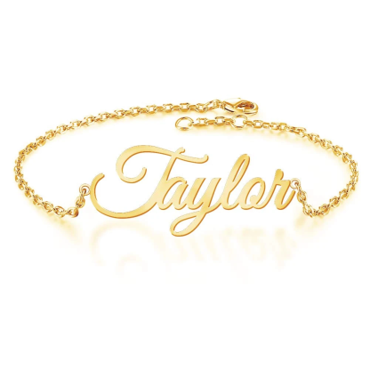 14K Gold Personalised Bracelet Custom 1 Name Bracelet Gift For Women-Jessemade AU