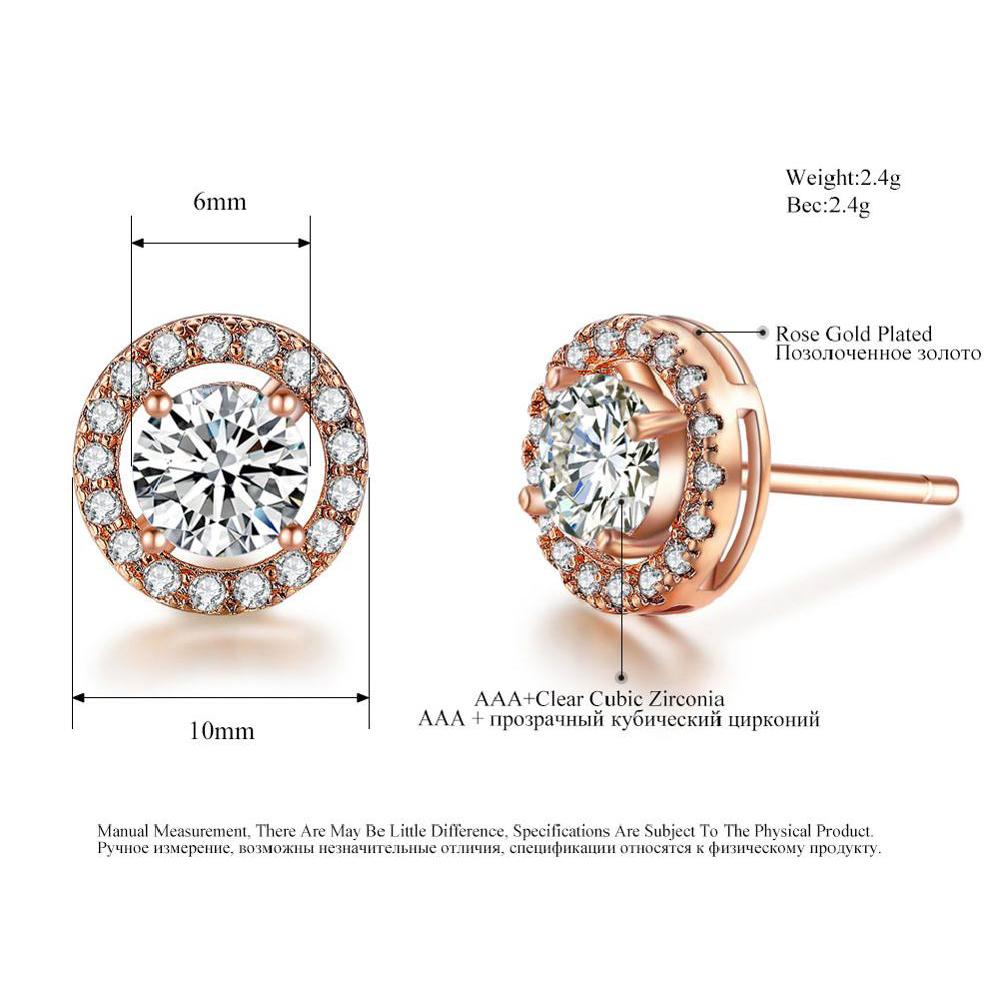 Rose Gold Stud Earrings Gifts for Women-Jessemade AU