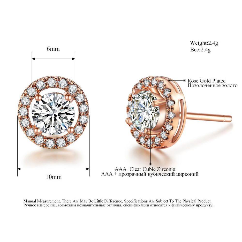 Rose Gold Stud Earrings Gifts for Women-Jessemade AU
