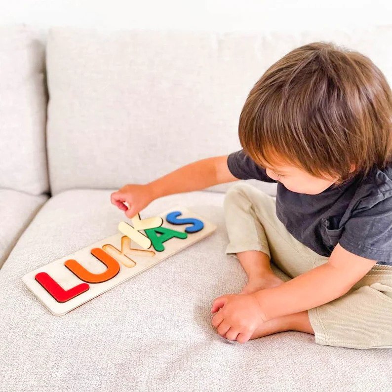 Personalised Kid's Wooden Name Alphabet Puzzle Toy for Toddlers Early Learning Child Toy-Jessemade AU