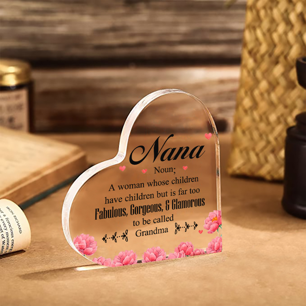 To My Grandma Acrylic Heart Keepsake Heart Ornament Special Gift for Grandma-Jessemade AU