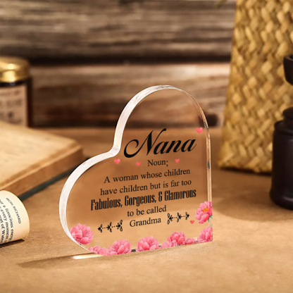 To My Grandma Acrylic Heart Keepsake Heart Ornament Special Gift for Grandma-Jessemade AU