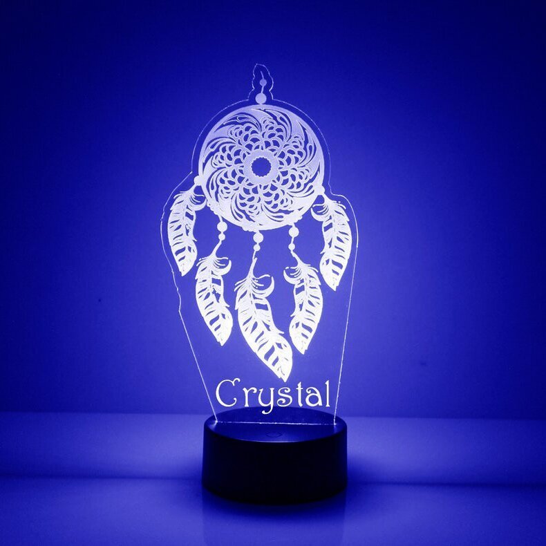 Dream Catcher LED Night Light 7 colour Discoloured Lamp Custom Name Home Decoration Gifts-Jessemade AU