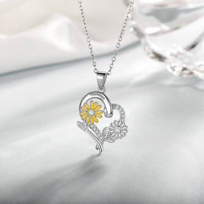 Personalised April Birthflower Necklace With Birthstones Custom 1 Name Necklace For Her-Jessemade AU