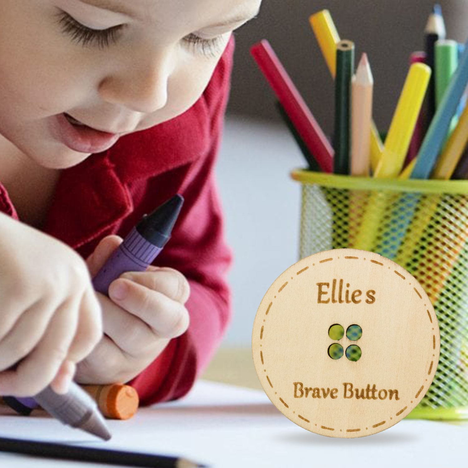 Children Brave Buttons Custom A Name Back to School Gifts for Kids-Jessemade AU