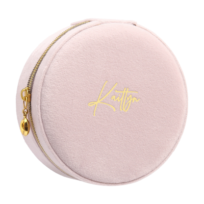Personalised Name Jewelry Storage Box Custom Travel Jewelry Box Circle Box Gifts for Ladies Girls-Jessemade AU