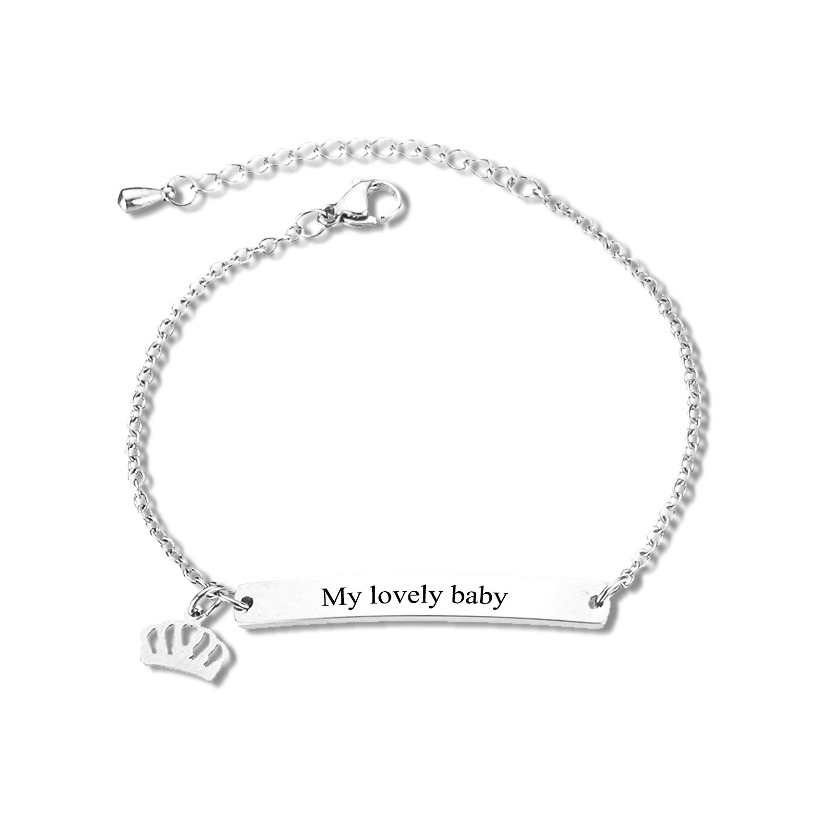 Custom 1 Name Bracelet Personalised Crown Bracelet Love Gifts For Her-Jessemade AU
