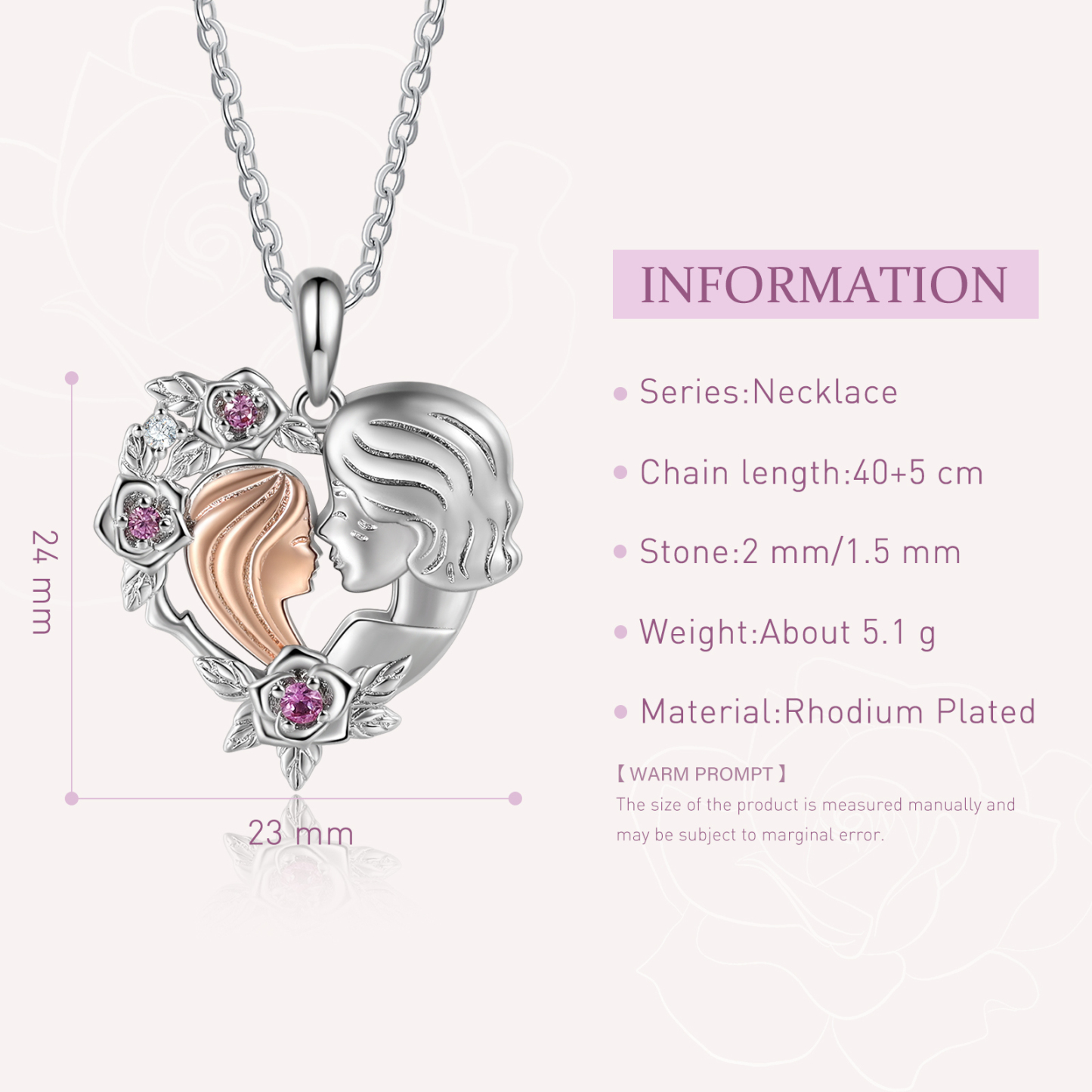 Grandmother and Granddaughter Flower Heart Necklaces Special Bond Necklaces Gift For Her-Jessemade AU