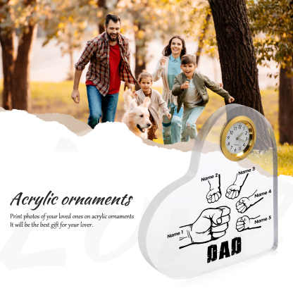 Father's Day Gifts Acrylic Heart Keepsake Personalised Fist Bump Heart Sign with 5 Names-Jessemade AU