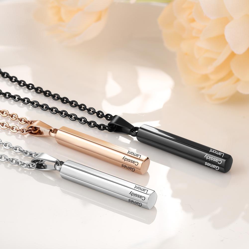 Personalised 6 Names Bar Necklace-Jessemade AU