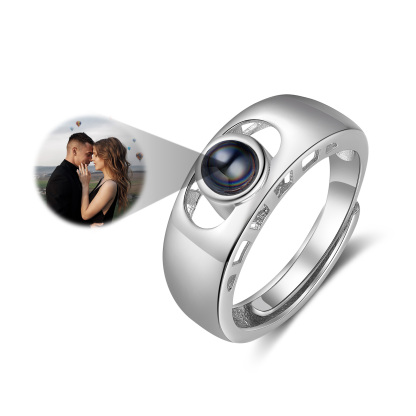 Personalised Photo Projection Ring Open Ring Couples Rings Romantic Gifts For Him/Her-Jessemade AU