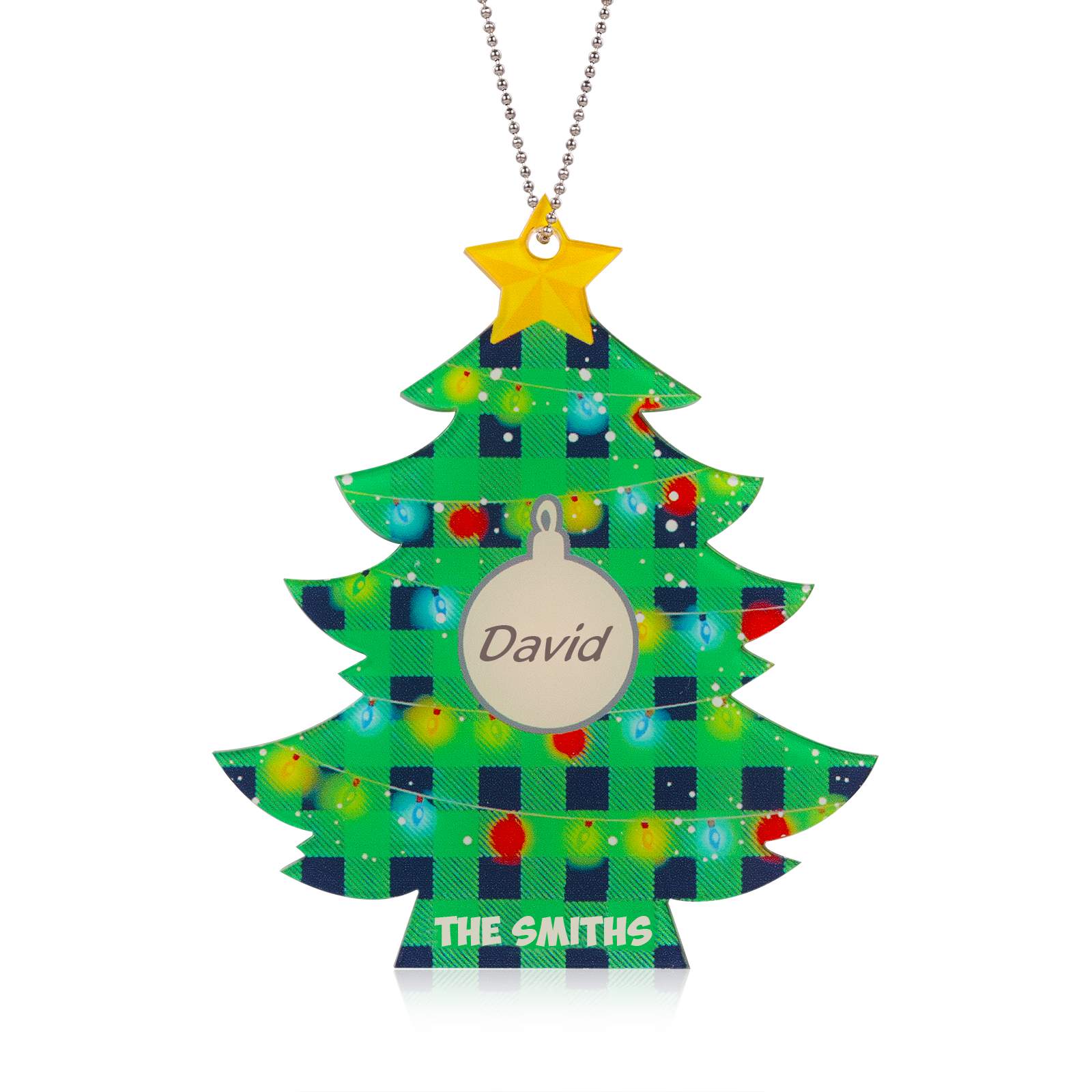 1 Name - Personalised Acrylic Christmas Tree Ornaments Customised Text & Name Xmas Pendant Gifts for Family Friends-Jessemade AU
