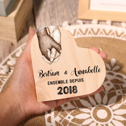Couple Wooden Heart Candle Holder Hand Gesture Heart Promise Candlesticks-Jessemade AU