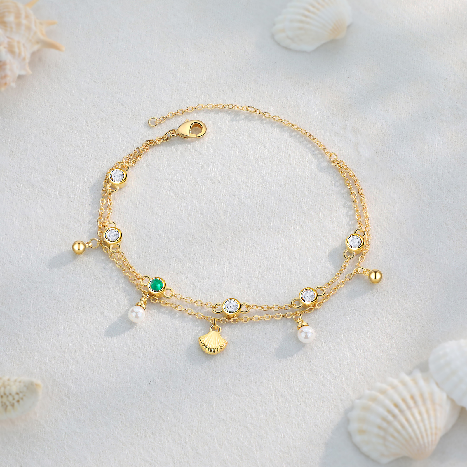 Personalised Women's Bracelet Custom 1 Birthstone Bracelet Gold Adjustable Bracelet Birthday Gift for Her-Jessemade AU