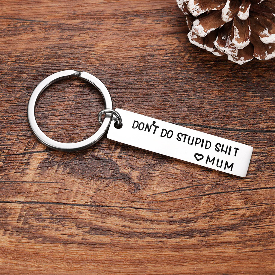 Don't Do Stupid Keychain Funny Gift for Kids Teenagers-Jessemade AU