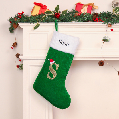 Christmas Letter Stockings Ornaments Custom 1 Name Fireplace Sock Decor Personalised Gifts for Family Friends-Jessemade AU