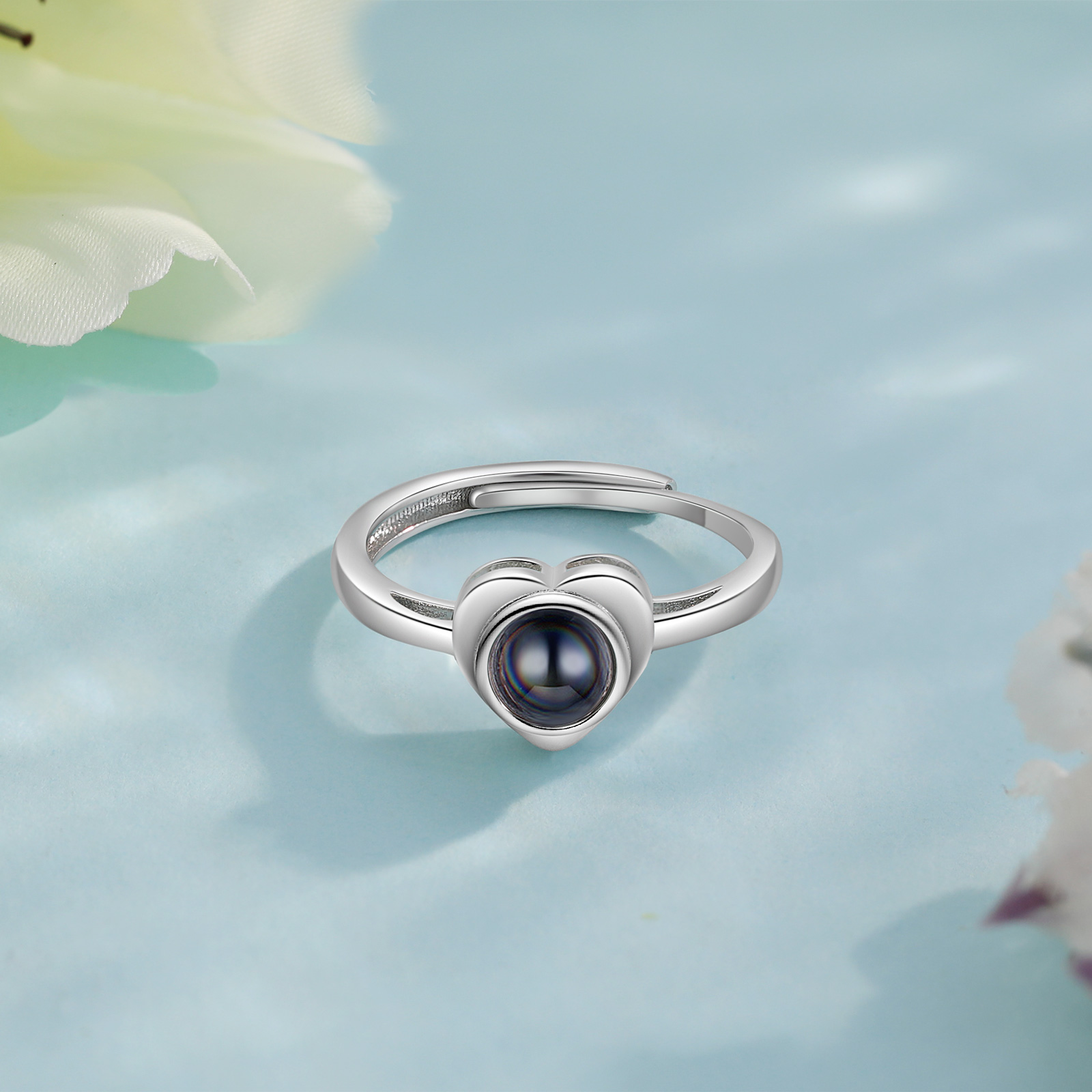 Personalised Photo Projection Ring Open Ring Couples Rings Romantic Gifts For Him/Her-Jessemade AU