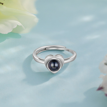 Personalised Photo Projection Ring Open Ring Couples Rings Romantic Gifts For Him/Her-Jessemade AU