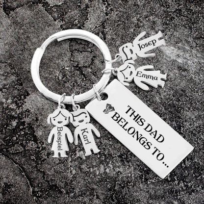 4 Names-Personalised 4 Children's Name Keychain Gift for Mum Dad-Jessemade AU