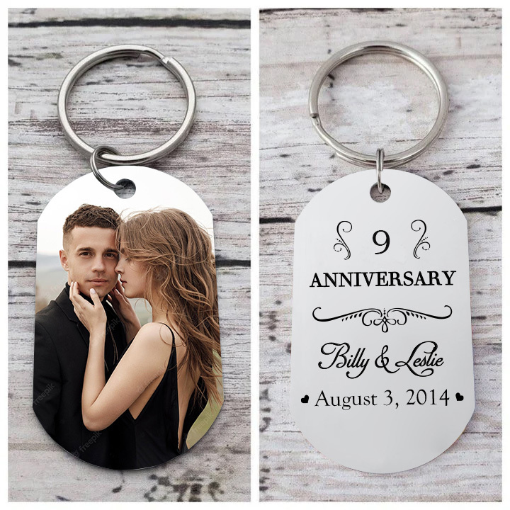 Personalised Photo Keychain for Couple Custom Date and Name Keychain Anniversary Gifts-Jessemade AU