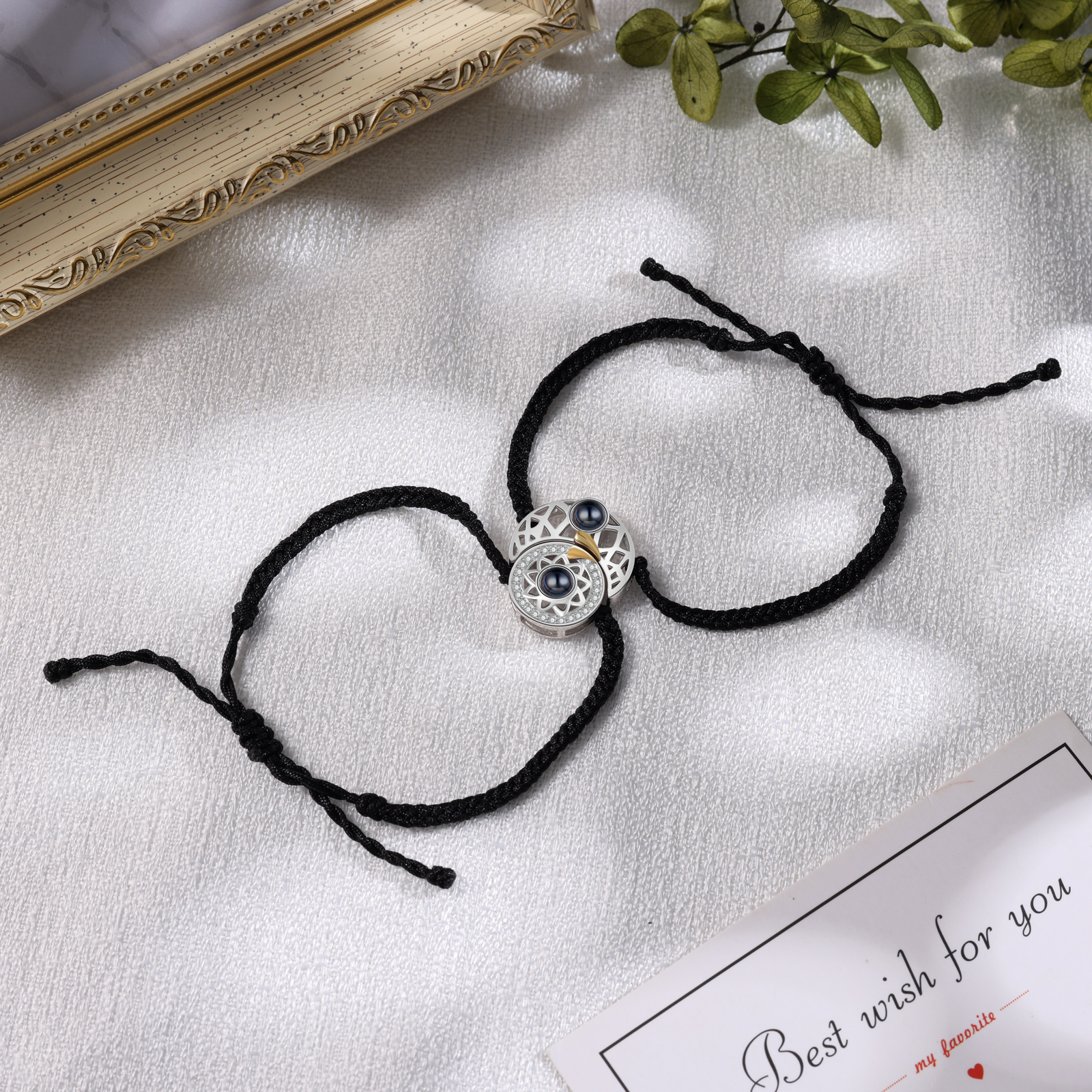 Personalised Magnetic Projection Bracelet Custom Photo Sun and Moon Couple Bracelet Creative Gift for Her-Jessemade AU