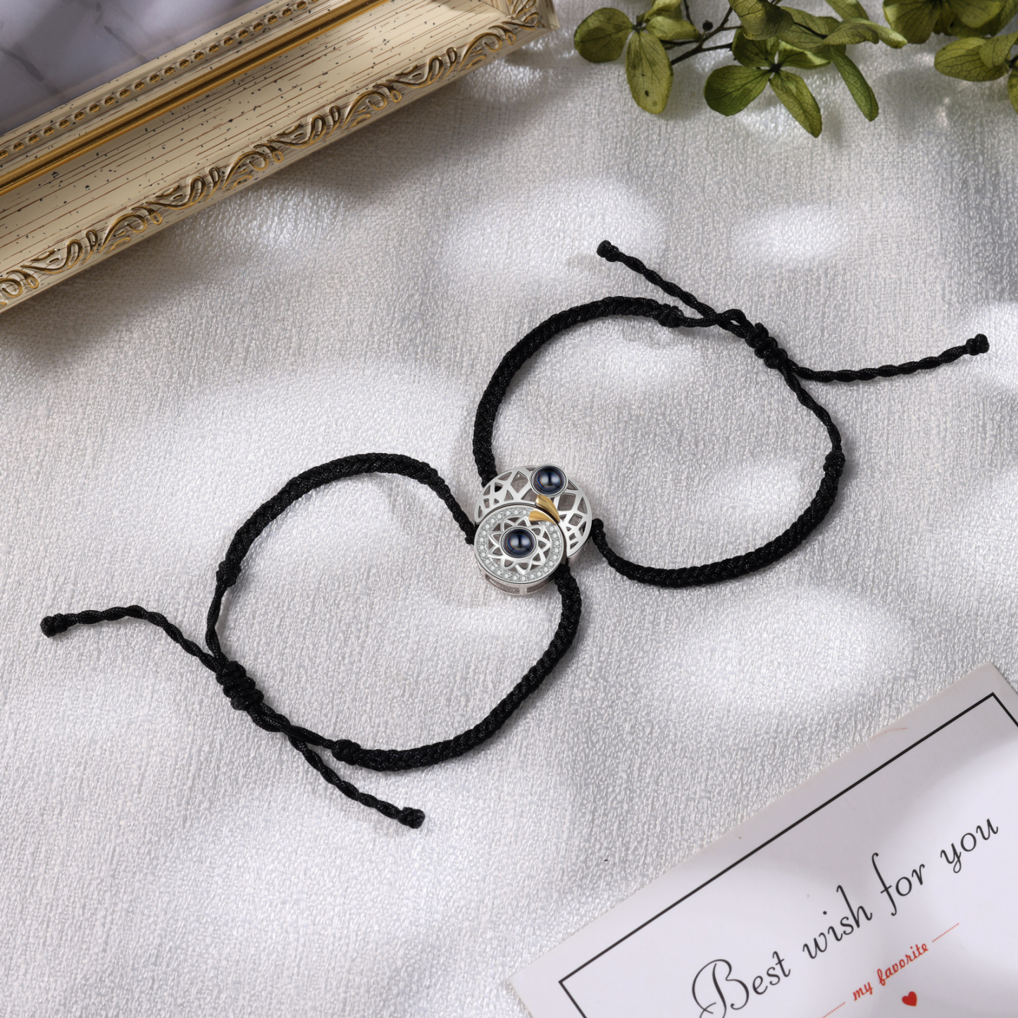 Personalised Magnetic Projection Bracelet Custom Photo Sun and Moon Couple Bracelet Creative Gift for Her-Jessemade AU