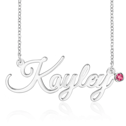 Personalised Necklace With Birthstone Custom 1 Name Necklace Gift For Women-Jessemade AU